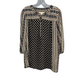 Canyon River Blues Sheer Western Boho Prairie Top with Button Details Size Large